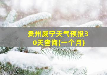 贵州威宁天气预报30天查询(一个月)