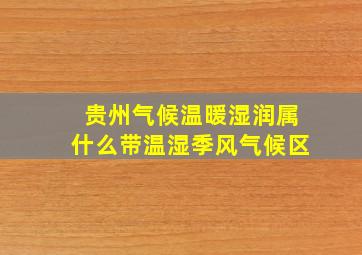 贵州气候温暖湿润属什么带温湿季风气候区