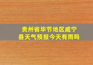 贵州省毕节地区威宁县天气预报今天有雨吗