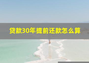 贷款30年提前还款怎么算