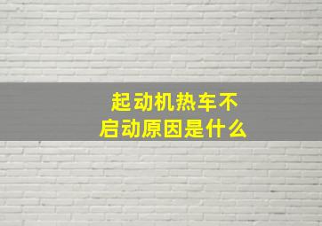 起动机热车不启动原因是什么