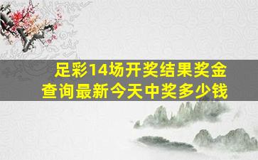 足彩14场开奖结果奖金查询最新今天中奖多少钱