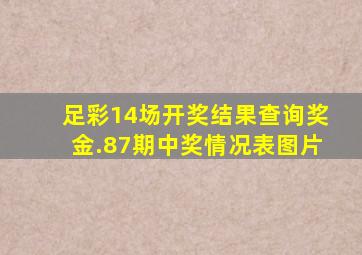 足彩14场开奖结果查询奖金.87期中奖情况表图片