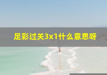 足彩过关3x1什么意思呀