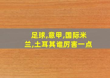 足球,意甲,国际米兰,土耳其谁厉害一点