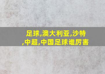 足球,澳大利亚,沙特,中超,中国足球谁厉害