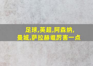 足球,英超,阿森纳,曼城,萨拉赫谁厉害一点