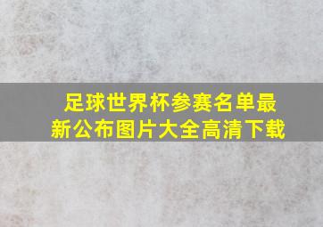 足球世界杯参赛名单最新公布图片大全高清下载