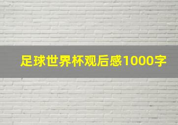 足球世界杯观后感1000字