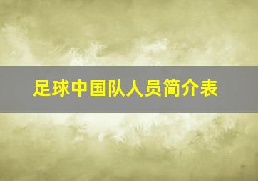 足球中国队人员简介表