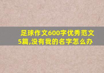 足球作文600字优秀范文5篇,没有我的名字怎么办