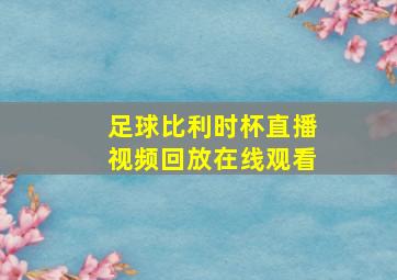 足球比利时杯直播视频回放在线观看