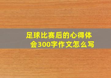 足球比赛后的心得体会300字作文怎么写