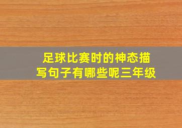 足球比赛时的神态描写句子有哪些呢三年级