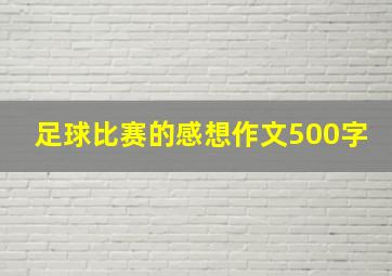 足球比赛的感想作文500字