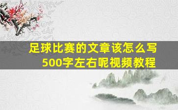 足球比赛的文章该怎么写500字左右呢视频教程