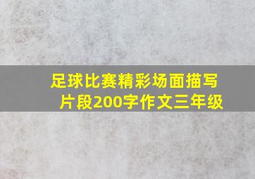 足球比赛精彩场面描写片段200字作文三年级