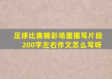 足球比赛精彩场面描写片段200字左右作文怎么写呀