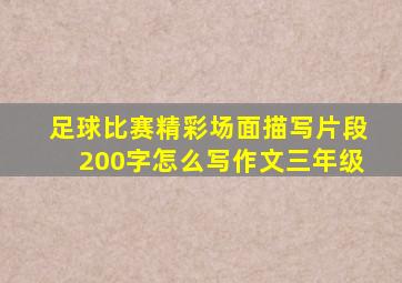 足球比赛精彩场面描写片段200字怎么写作文三年级