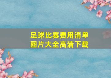 足球比赛费用清单图片大全高清下载