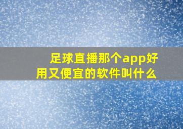 足球直播那个app好用又便宜的软件叫什么