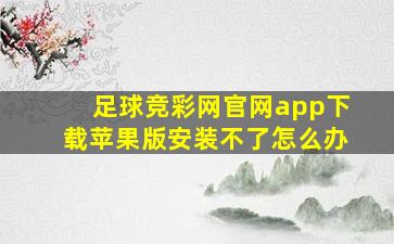 足球竞彩网官网app下载苹果版安装不了怎么办