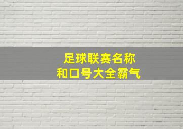 足球联赛名称和口号大全霸气