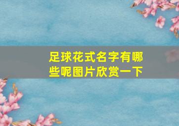 足球花式名字有哪些呢图片欣赏一下