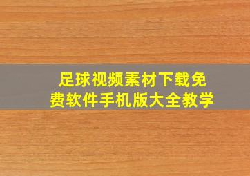 足球视频素材下载免费软件手机版大全教学