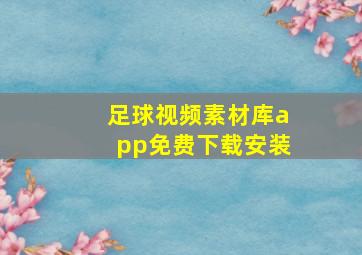 足球视频素材库app免费下载安装