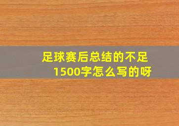 足球赛后总结的不足1500字怎么写的呀