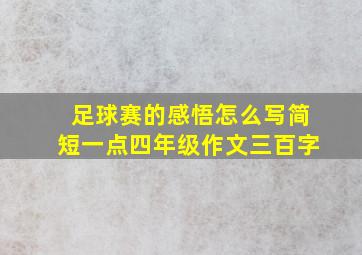 足球赛的感悟怎么写简短一点四年级作文三百字