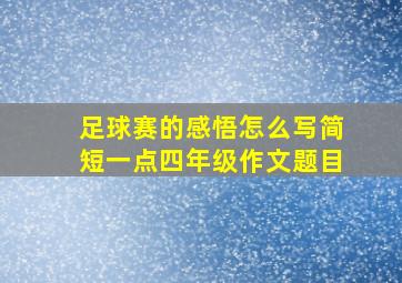 足球赛的感悟怎么写简短一点四年级作文题目