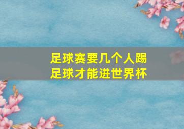 足球赛要几个人踢足球才能进世界杯