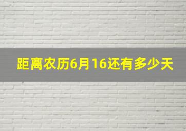 距离农历6月16还有多少天