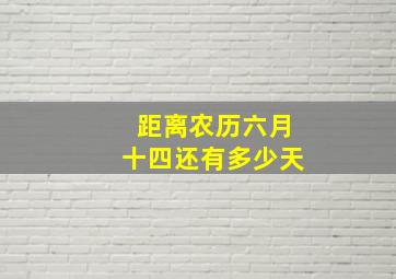 距离农历六月十四还有多少天