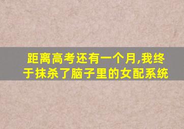 距离高考还有一个月,我终于抹杀了脑子里的女配系统