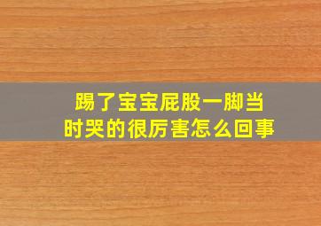 踢了宝宝屁股一脚当时哭的很厉害怎么回事