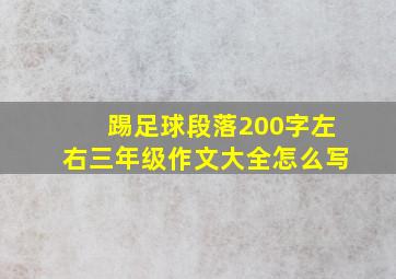 踢足球段落200字左右三年级作文大全怎么写