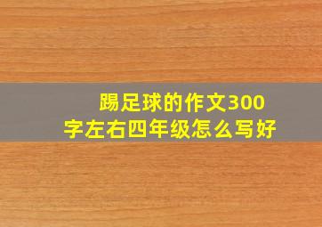 踢足球的作文300字左右四年级怎么写好