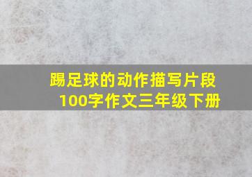 踢足球的动作描写片段100字作文三年级下册