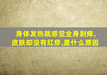 身体发热就感觉全身刺痒,皮肤却没有红疹,是什么原因