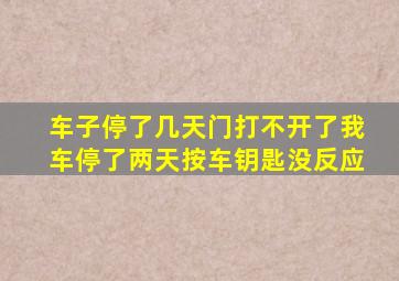 车子停了几天门打不开了我车停了两天按车钥匙没反应