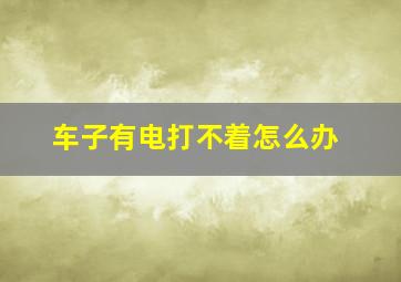 车子有电打不着怎么办