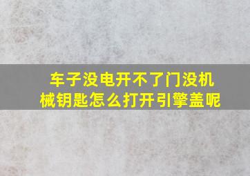 车子没电开不了门没机械钥匙怎么打开引擎盖呢