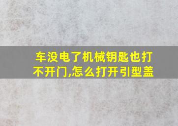 车没电了机械钥匙也打不开门,怎么打开引型盖