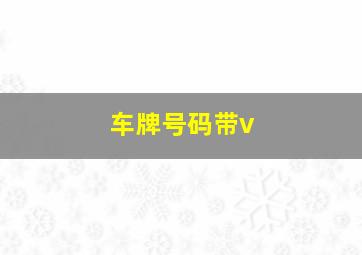 车牌号码带v