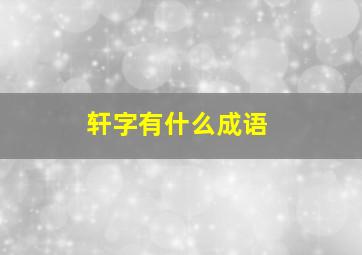 轩字有什么成语