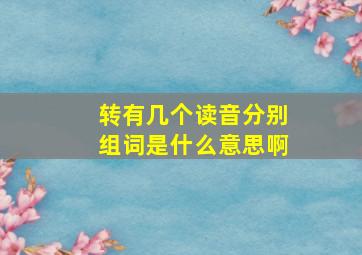 转有几个读音分别组词是什么意思啊