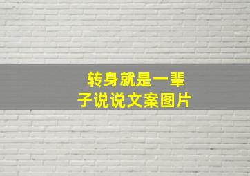 转身就是一辈子说说文案图片